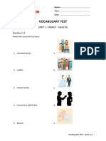 R Vocab Test 2. Unit 1. Family - Health