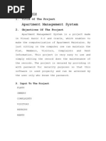 Apartment Management System: Synopsis