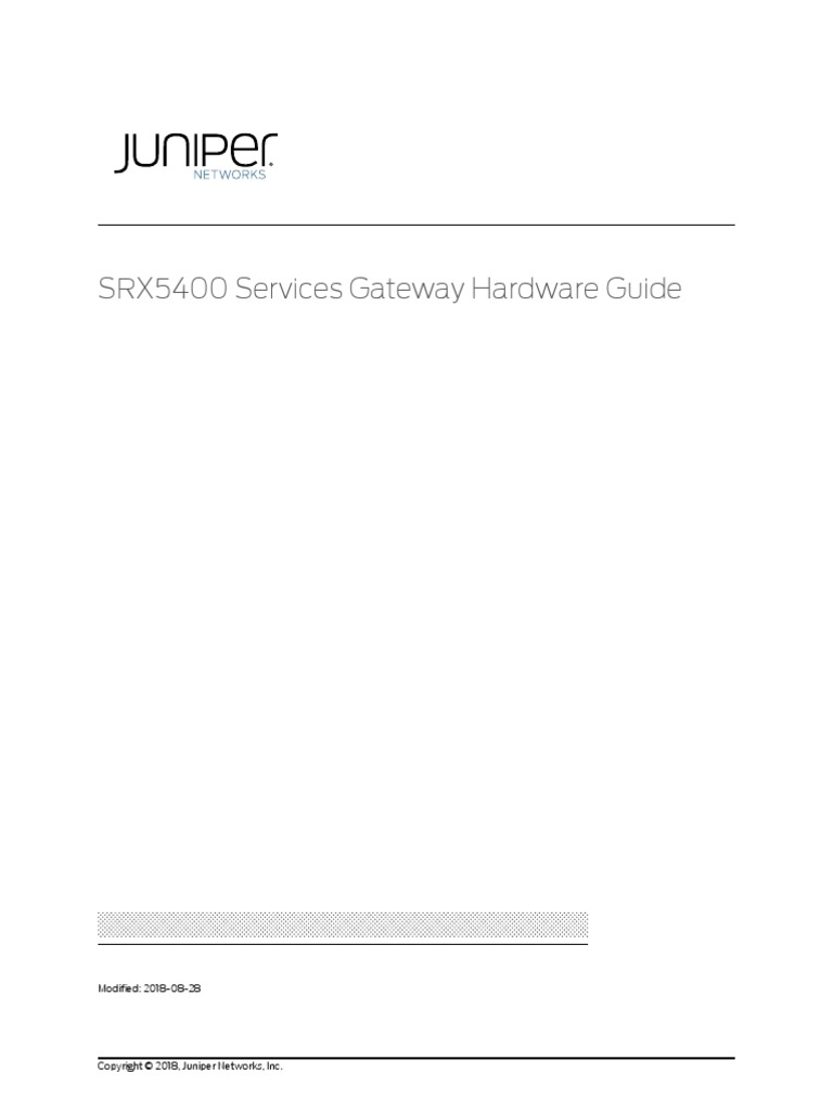 Juniper SRX5400 Services Gateway Hardware GuideAUG2018 PDF Power