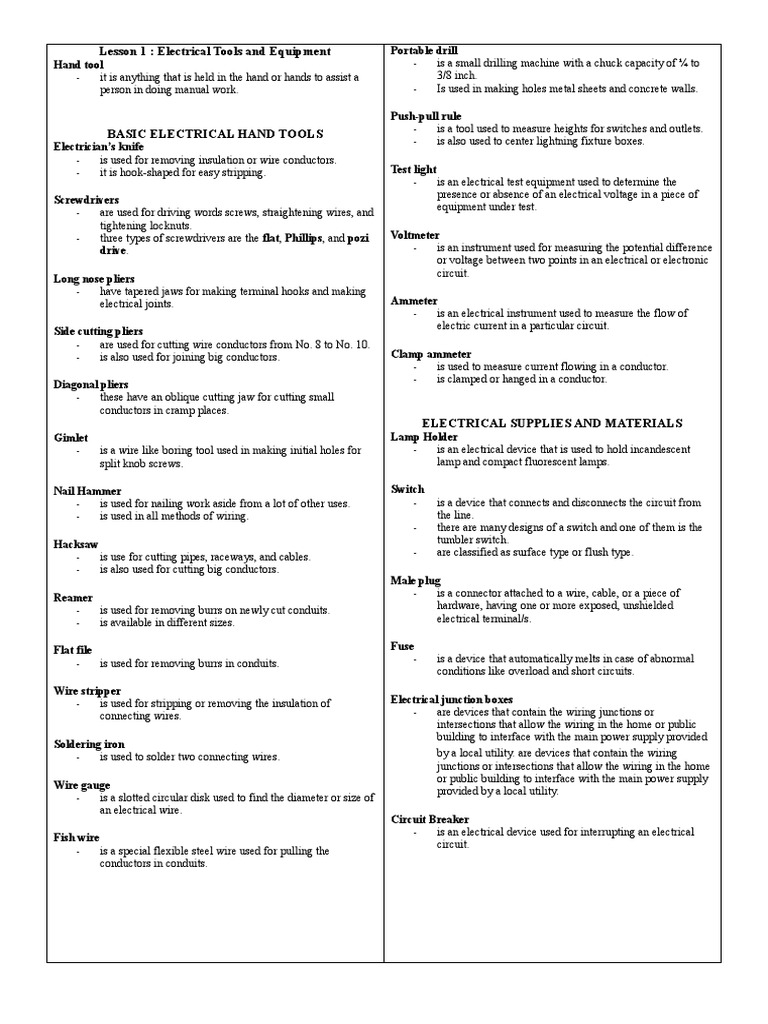 TLE Reviewer PDF Electrical Connector Electrical Wiring