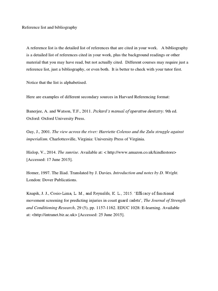 References Vs Bibliography PDF