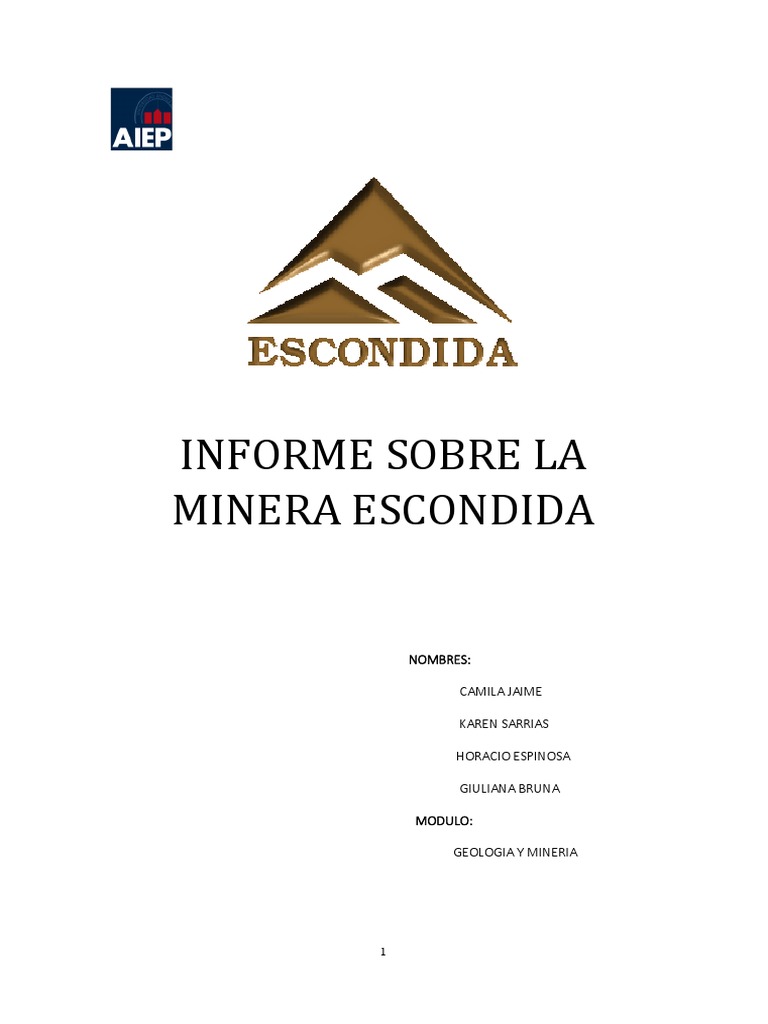Informe sobre Minera Escondida | PDF | Minería | Roca (geología)