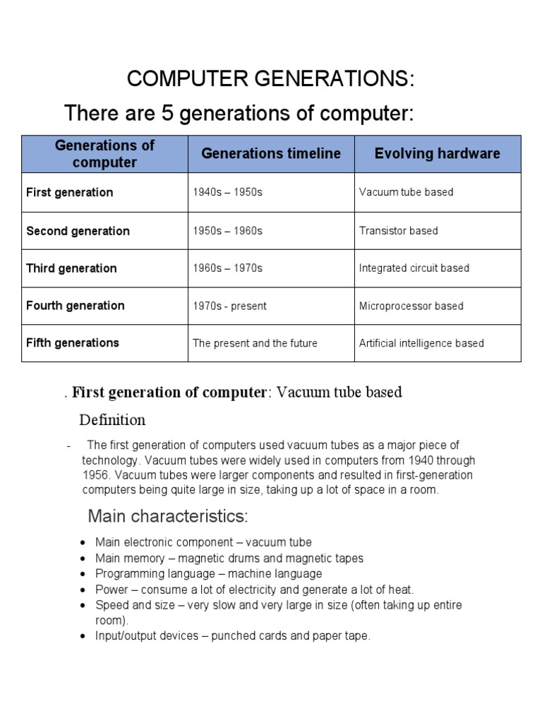 Computer Generations | PDF