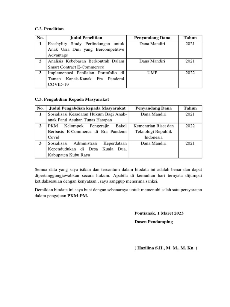 Pedoman Pelaksanaan PKM PM 2023 | PDF