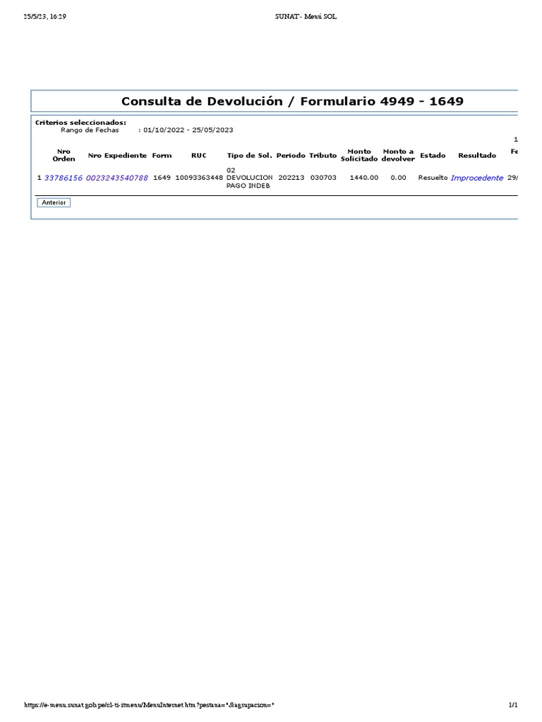 Consulta devolucion pdf