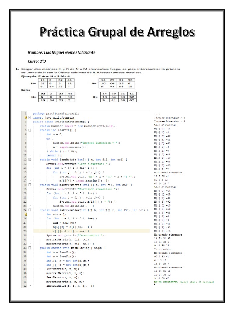 Practica Matrices Modulos | PDF