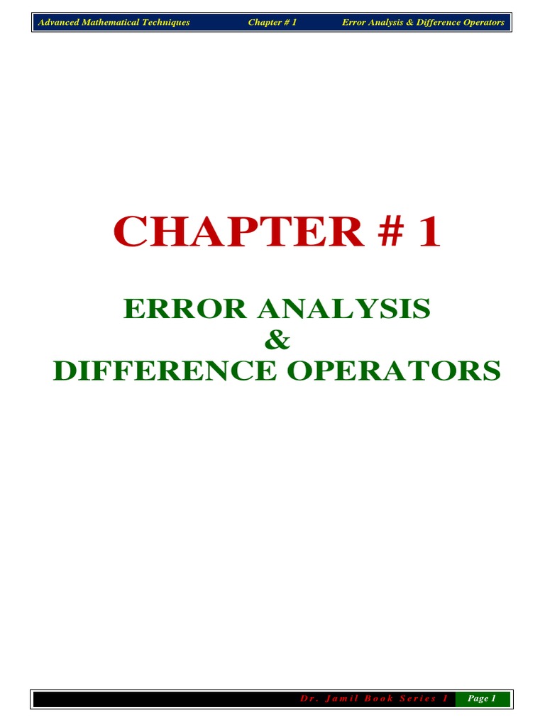 Error Analysis and Difference Operators | PDF | Numerical Analysis ...