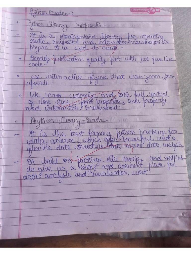 Python Pandas - 1 (I.P) Notes by - Mayank Raj | PDF