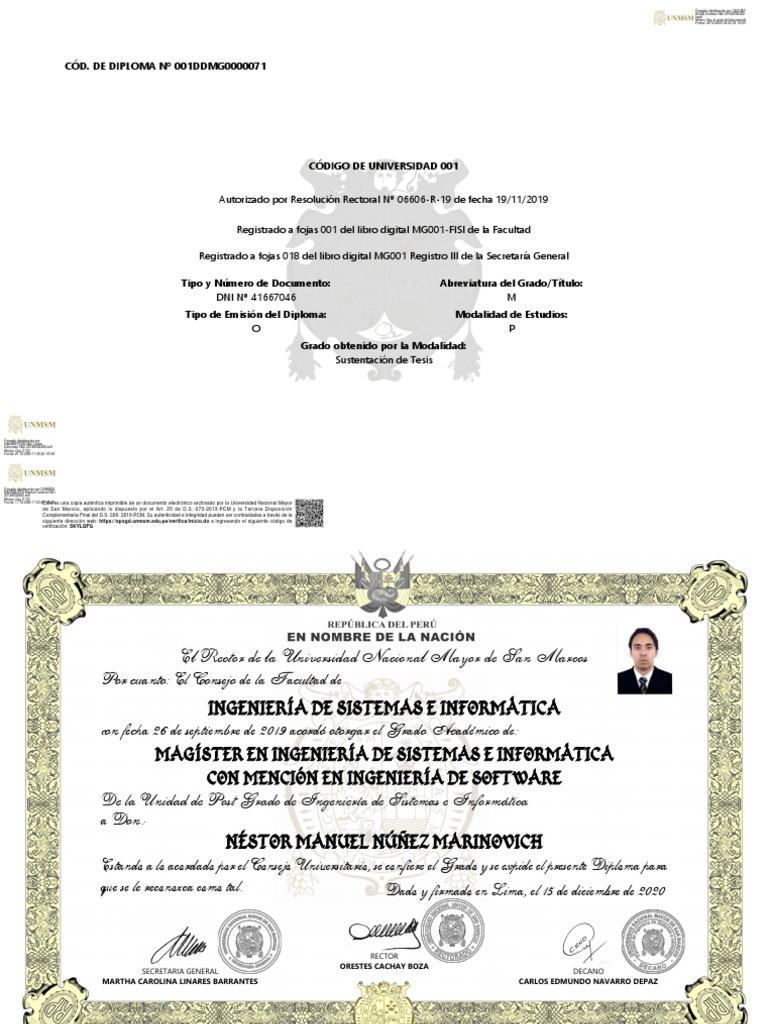 Cód. de Diploma #001DDMG0000071 | Descargar gratis PDF | Informática