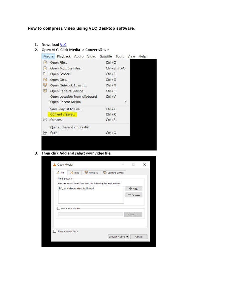How To Compress Video Using VLC Desktop Software PDF