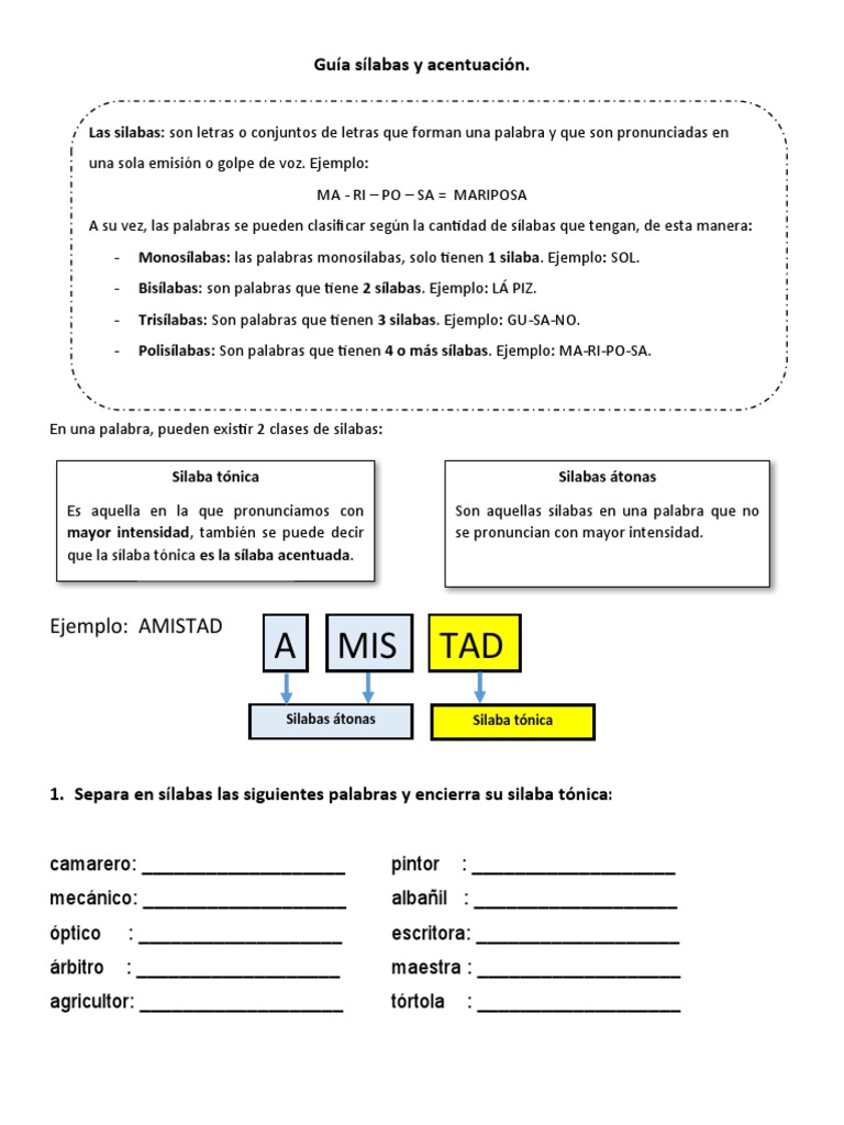 Guía Sílabas y Acentuación | PDF | Los bosques, image size:768x1024
