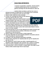 DICAS PARA ENTREVISTA