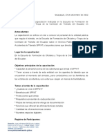 Informe de Capacitación de OTZG en La EFOT CTE en Guayaquil de 2022