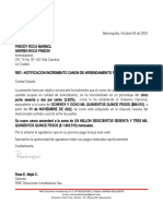 Carta Incremento Arriendo 2022