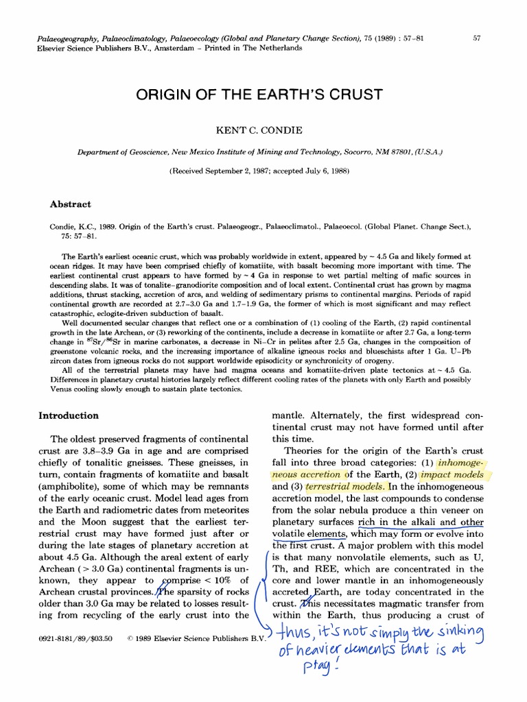 2 CONDIE Origin of The Earth S Crust PDF