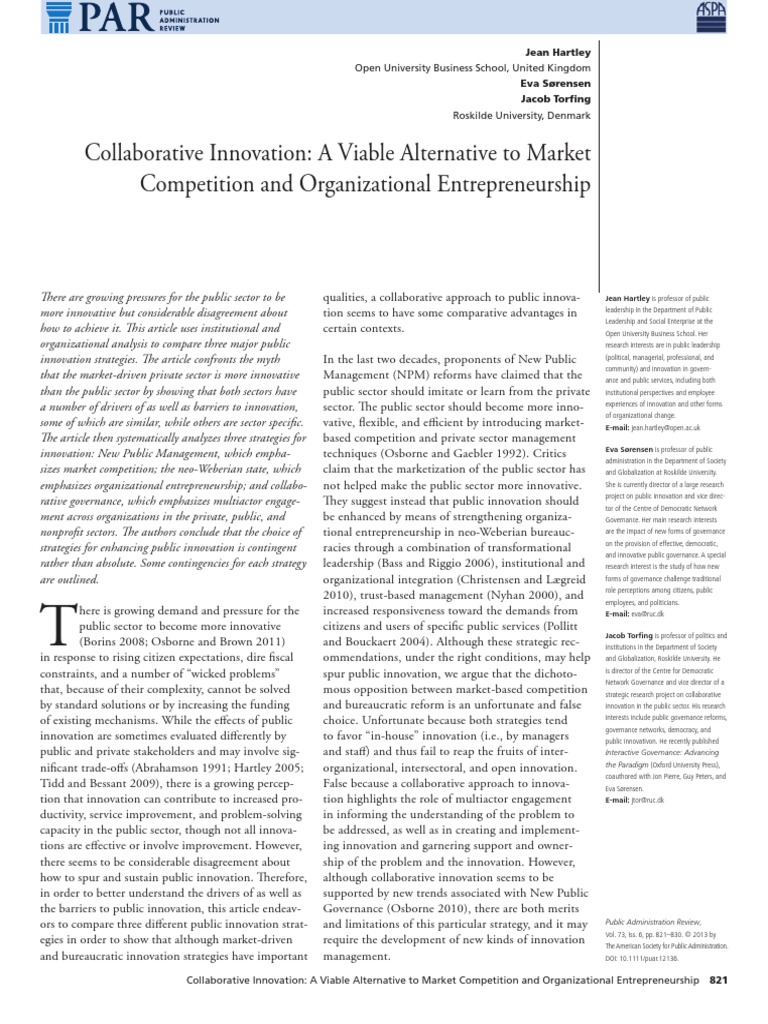 Public Sector Innovation Strategies | PDF | Innovation | Governance
