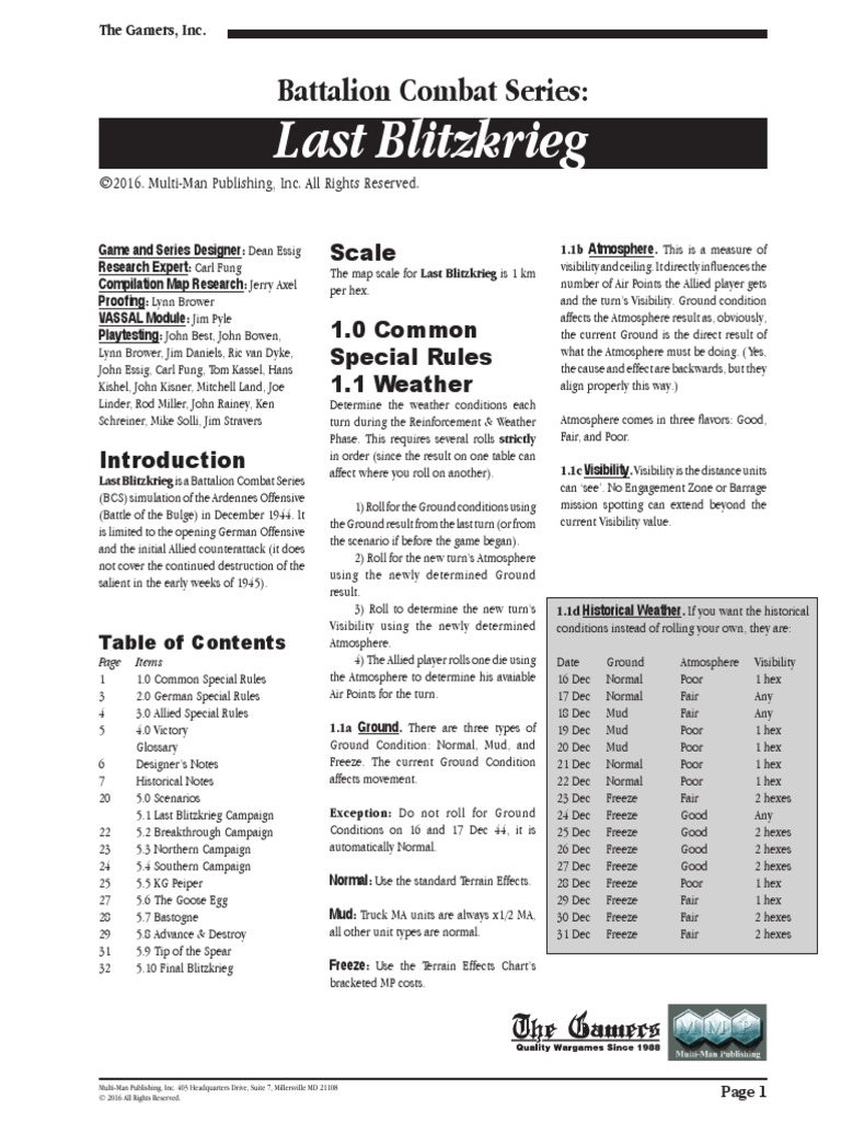 Last Blitzkrieg Game Overview | PDF | Battle Of The Bulge | Warfare