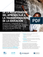 De La Recuperación Del Aprendizaje A La Transformación de La Educación