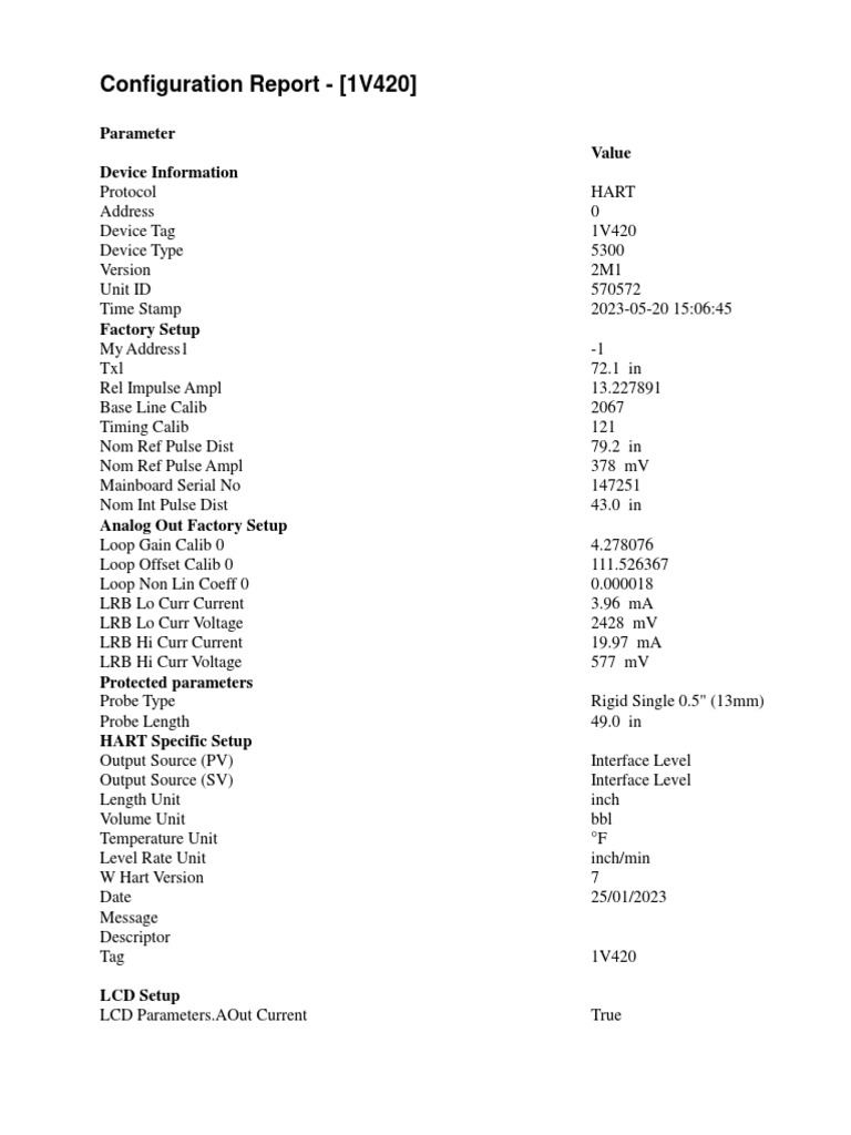 Rosemount Radar Master Download Free PDF Parameter