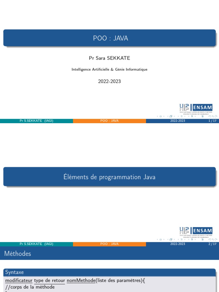 Méthodes en Java : Concepts et Exemples | PDF | Java (Langage de ...