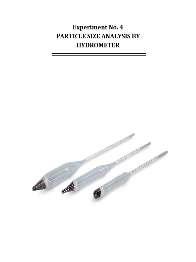 Hydrometer Test PDF Particle Size Distribution Materials