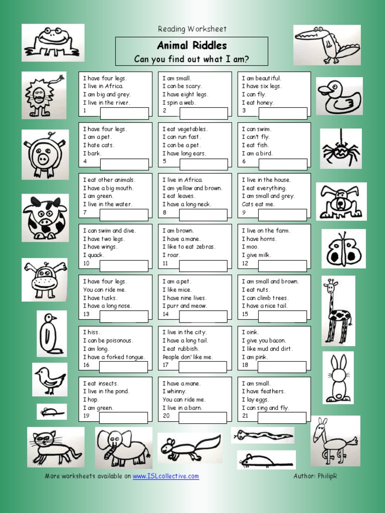 Animal Riddles 1 Easy Fun Activities Games - 716 | PDF