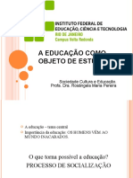 1. a Educacao Como Objeto de Estudo Sociologico (1)