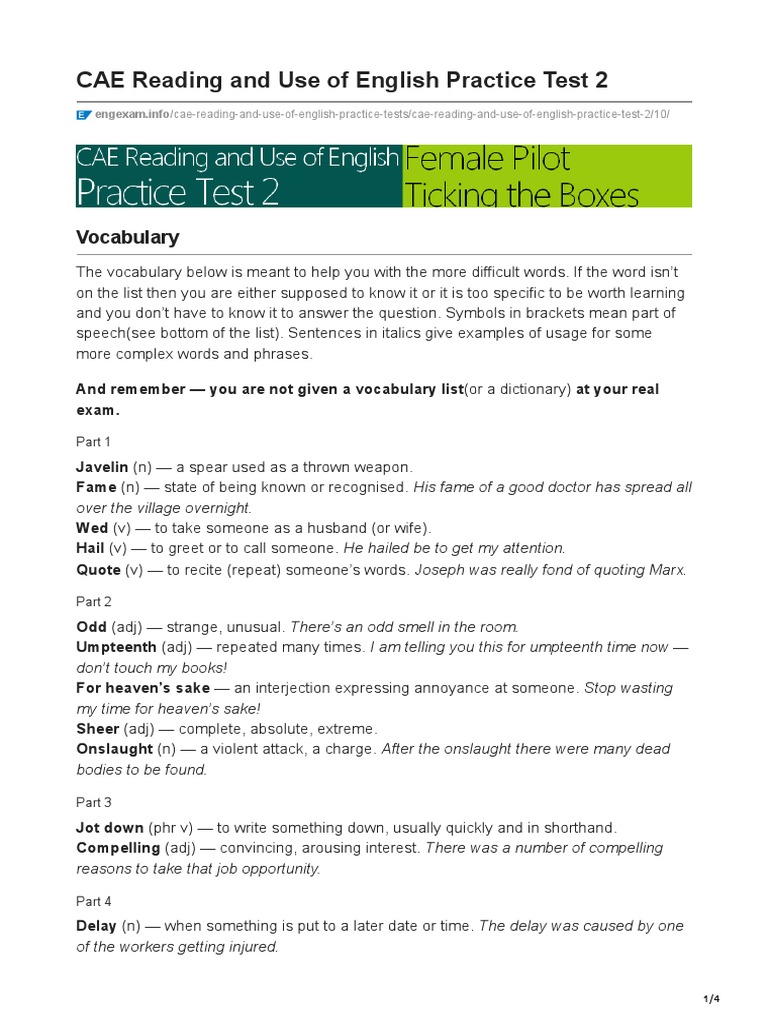 Engexam info cae reading and use of english practice test 2 pdf