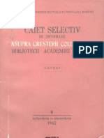 Cresterea Colectiilor, Caiet Selectiv de Informare, 6, Octombrie-Decembrie 1962, Biblioteca Academiei