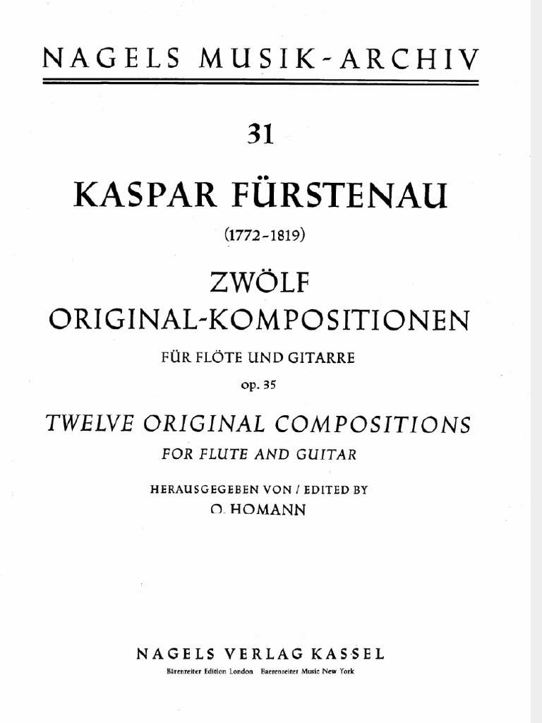 Furstenau 12 Original Compositions For Flute and Guitar PDF