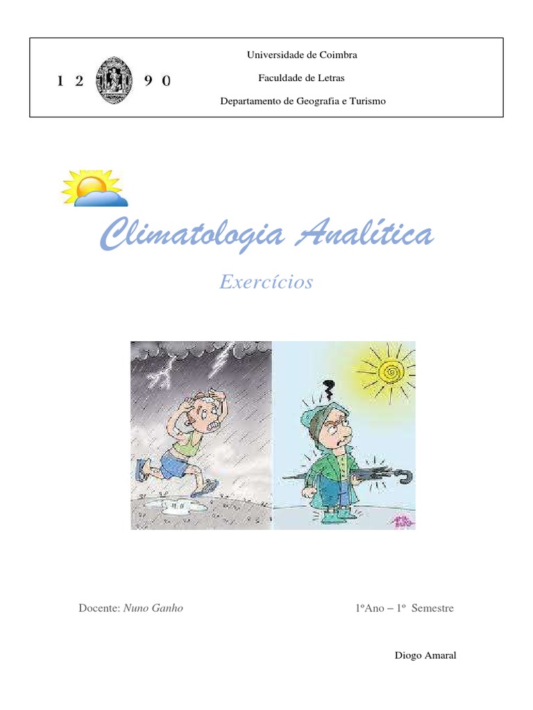 Exercícios de Climatologia Analítica | PDF | Umidade | Ferimento