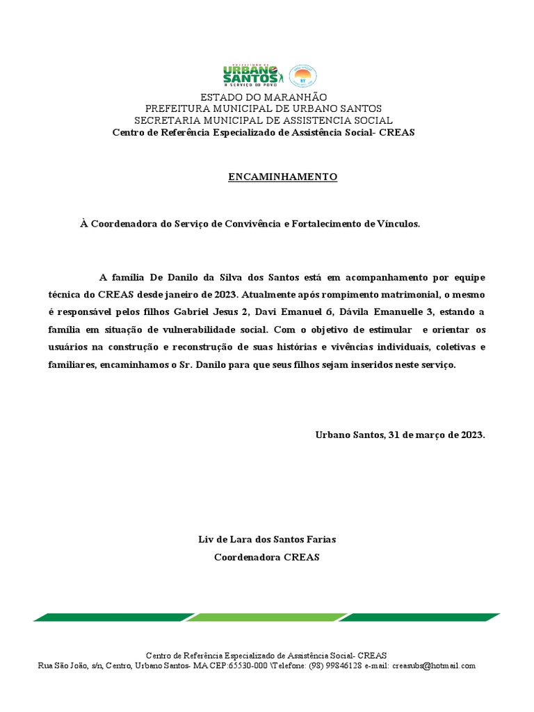 Encaminhamento para Serviço de Convivência | PDF