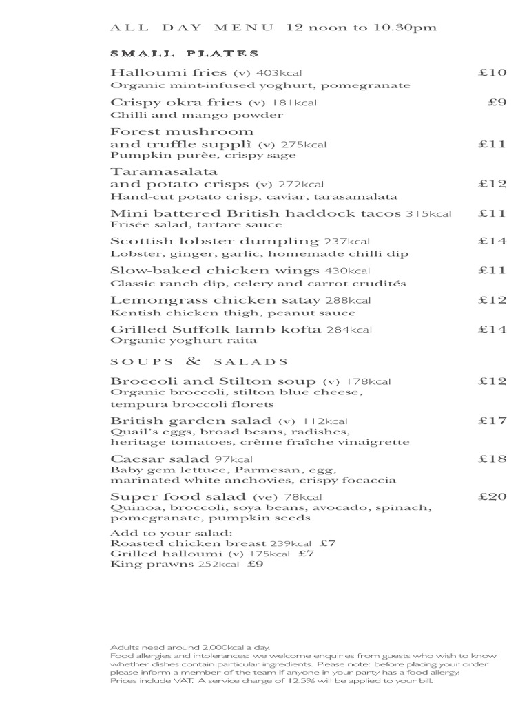 Arch Bar All-Day Menu Overview | PDF | Hamburgers | Lime (Fruit)