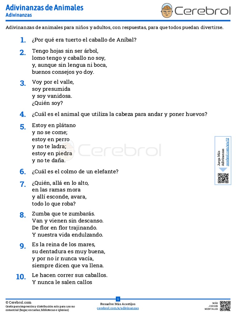 Adivinanzas de Animales para Todos | PDF | Pollo