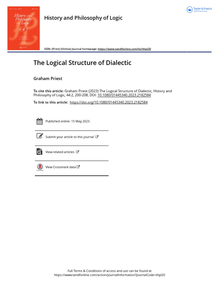 Dialectic's Logical Structure | PDF | Dialectic | First Order Logic