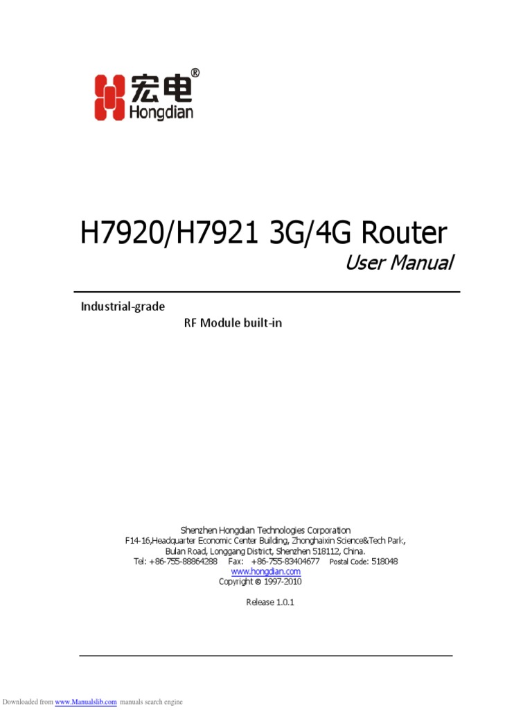 H7920/H7921 3G/4G Router: User Manual | PDF | Computer Network ...