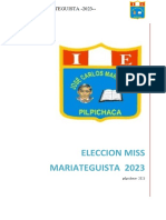 Bases Del Concurso para La Elección de La Miss Mariateguista 2023