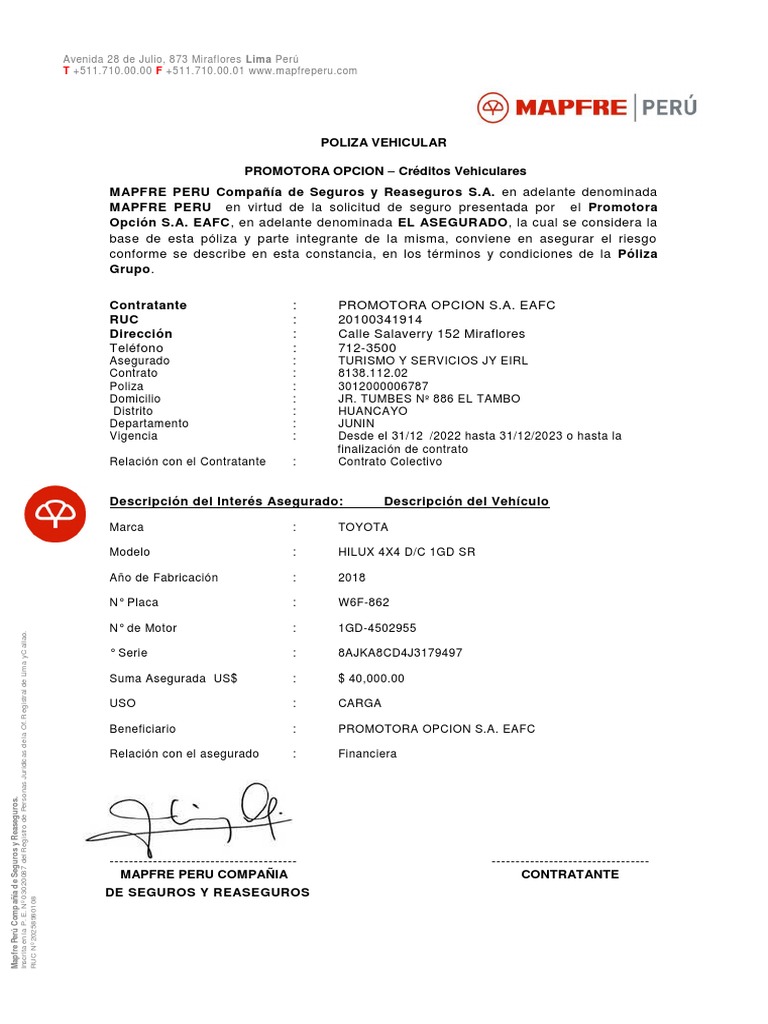 Autos Siniestrados: Cobertura Mapfre | PDF | Seguro | Reaseguro