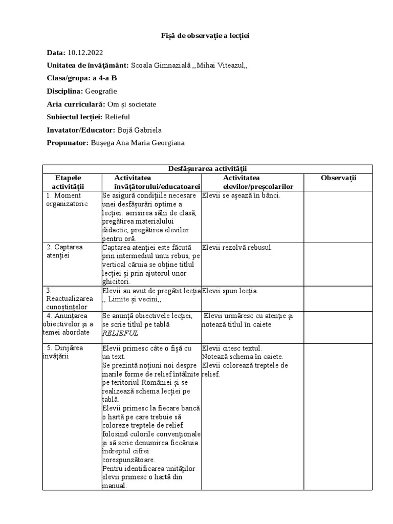 Fisa Primar 2 | PDF