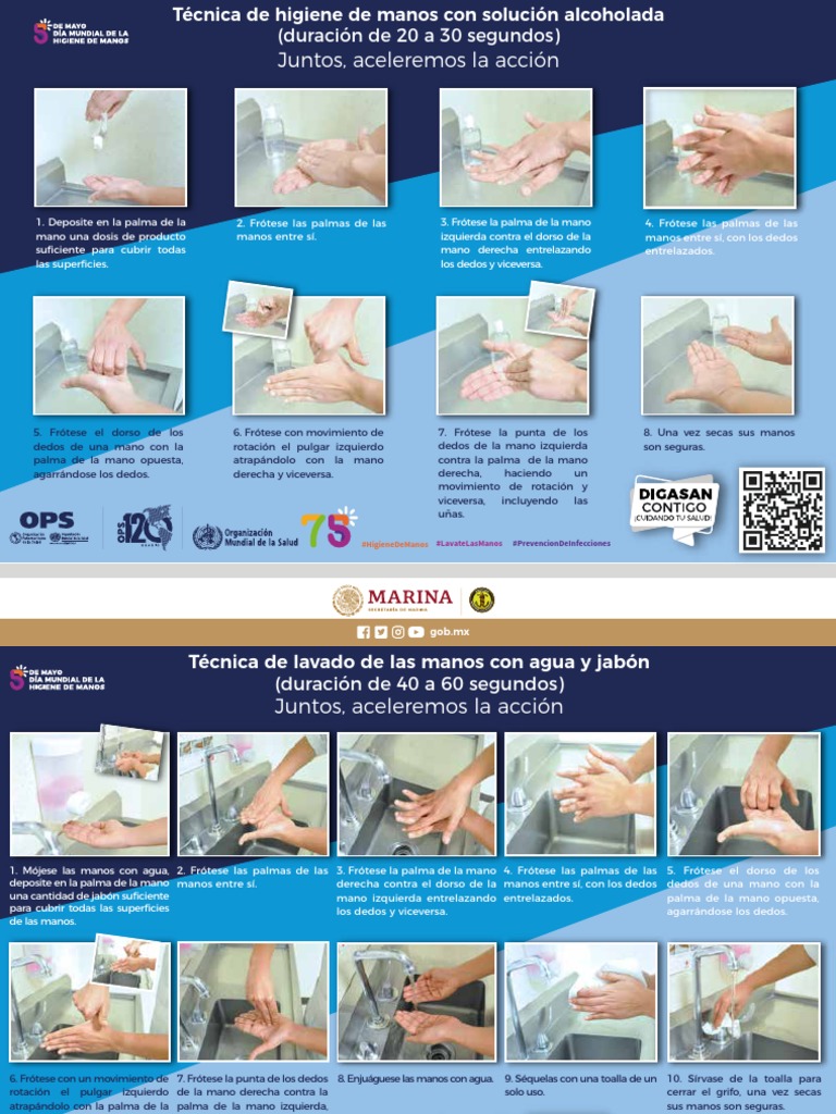 Guía de Higiene de Manos: Alcohol y Jabón | PDF | Lavado de manos | Mano