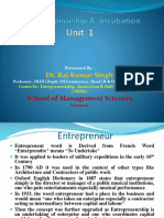 Entrepreneurship Incubation Unit 1