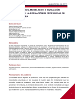 Experimentación, Modelación Y Simulación Matemática en La Formación de Profesoras de Telesecundaria