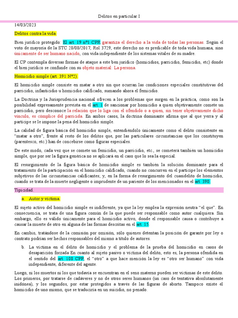 Delitos en Particular I | PDF