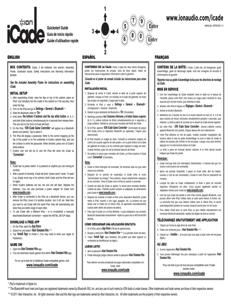 Guide d'utilisation de l'iCade | PDF