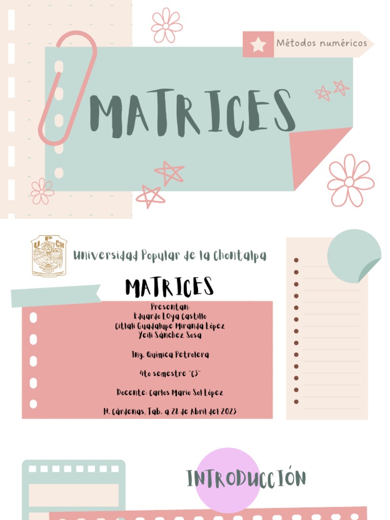 Matrices Métodos Numéricos | Descargar gratis PDF | Matriz (Matemáticas ...