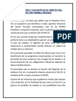Reactiva Perú y Fae Mype en El Empleo Del Sector Formal Privado