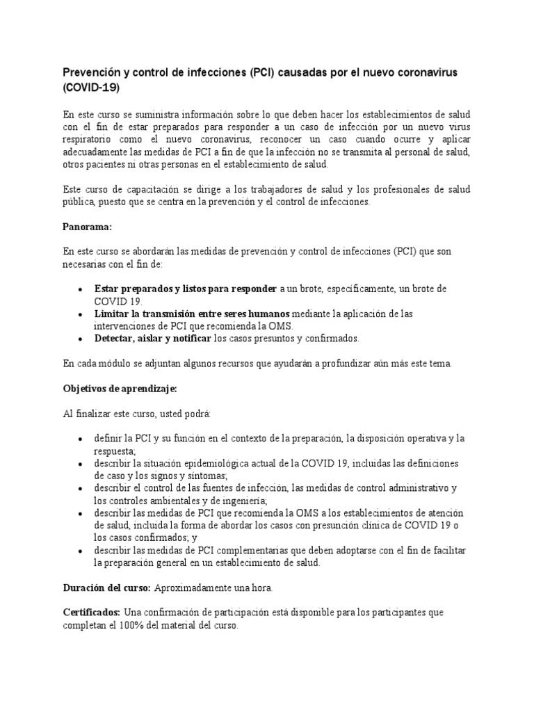 Prevención Y Control De Infecciones Pdf Estadísticas Medicas