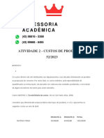 Atividade 2 - Custos de Produção - 52 2023