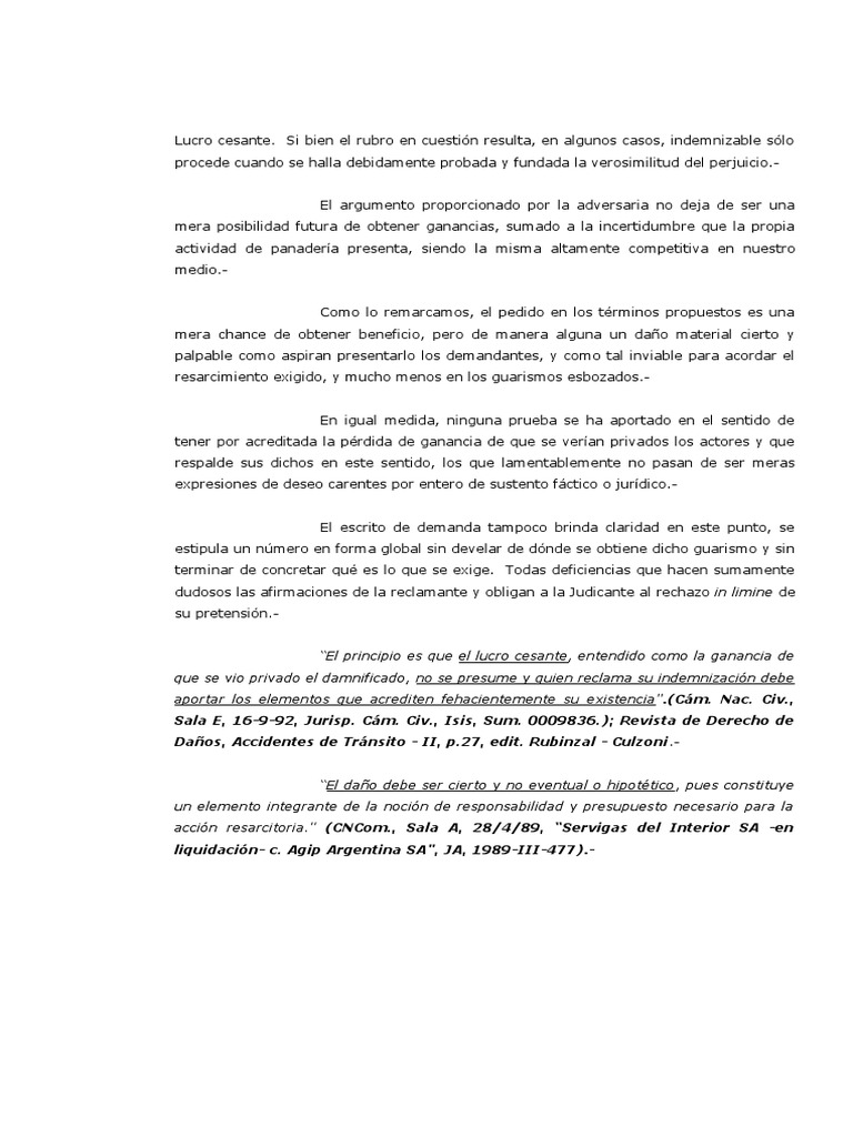 Modelo Lucro Cesante | PDF