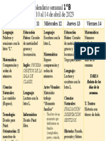 Calendario Semanal Formato Editable